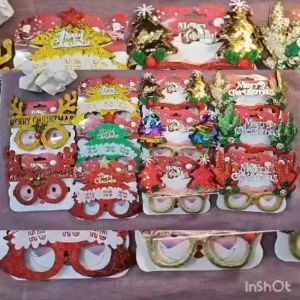 Kacamata Natal Gliter: Kacamata Desain Merry Christmas & Aksesoris Natal untuk Anak Dewasa