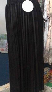 Yueshi Rok Plisket hitam Bludru / Rok Bludru Premium / Rok Velvet Bludru / Rok Plisket Velvet / Pleated Skirt
