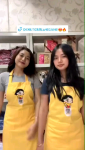 Celemek Apron Custom Bordir Logo dan Nama  Apron Masak Apron Koki  Apron Barista  Apron Florist