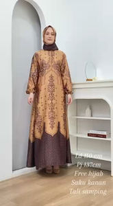 Gamis Set Hijab Wanita 2025 Gamis Motif Terbaru 2025 Kekinian Dewasa Dress Rayon Premium Gaun Kondangan Simple Elegan Busui