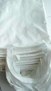 Tote bag wanita resleting kanvas tebal ukuran besar kecil putih polos