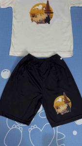 Setelan Celana Pendek & Kaos Atasan Anak Usia 1-10 Tahun Sablon BARONG CANDI Bahan Katun Combed