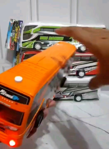 Mainan bus telolet Basuri musik teloler dan lampu