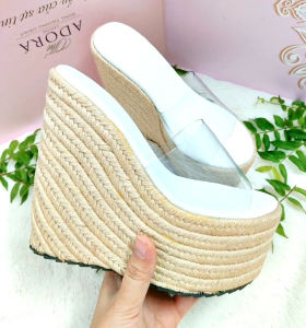 Dép xuồng nữ cao 15p quai trong gót cốiđúp trước 7pmang nhẹêm chânthích hợp cô dâu đi bàn tiệcmặc áo dàiđi biển