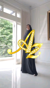 (13) ARNIZ BAIZA Baju Abaya Hitam Putih Gamis Syari Baiza Set By Arniz Collection. Nazra Sha