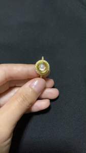 แหวนกังหันเรียกทรัพย์แชกงมิว ล้อมเพชร CZ สำหรับเสริมดวงปรัฮวงจุ้ย, ขนาด ฟรี