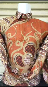 Terakota Kemeja Batik Couple Ayah & Anak Laki-Laki Katun Prima Lapis Furing Hero