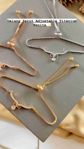 RinaXp- Gelang Serut Aurel Pita Permata Zircon Titanium Import Terbaru Fashion Jewellry Korea Gold Rosegold Silver