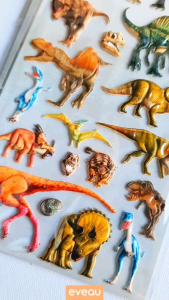 Sticker 3D Dinosaur World Dinosaurus Stiker Timbul Anak Dekorasi Kreatifitas Tempel Dino Tyrex Dragon