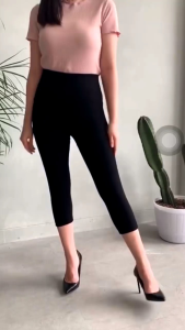 LEGGING 7/8 SPANDEX PREMIUM - CELANA LEGGING POLOS WANITA - LEGGING TEBAL BAHAN LICIN - LEGGING PANJANG BAWAH LUTUT DEWASA