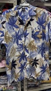 เสื้อฮาวายลายดอกตำลึง M-4XL 2 สี ผ้าสปัน ไม่ร้อน ใส่สบายแห้งง่าย