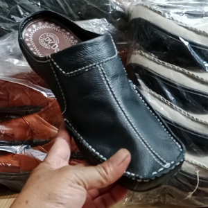 Sepatu Pria Full Kulit Model Bustong & Sendal Selop
