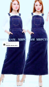 AKIRA DENIM PINAFORE SKIRT