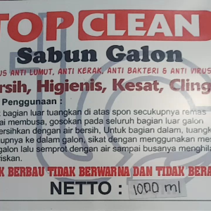 SABUN GALON SABUN PENCUCI GALON KEMASAN JERIGEN NETTO 1000ML ANTI LUMUT ANTI BAKTERI TIDAK BERBAU TIDAK BERWARNA UNTUK CUCI LUAR DAN DALAM GALON