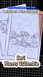 iyasayuriart - Seri Plants Vs Zombies - Lembar Mewarnai Anak - Coloring Paper A5 - A4