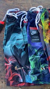 [Smoke] Taslan Walking Short Smoke Printed Adult Size Wind Resistant Lightweight Above knee