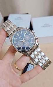ĐỒNG HỒ NAM CHÍNH HÃNG ORIENT RA-TX0303L10B Solar Contemporary Chronograph Blue Dial Sapphire Silver Stainless Steel Men