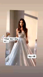 Phụ kiện cặp găng tay óng ánh phối trang phục váy cưới đầm tiệc trang trí