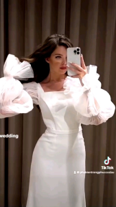 Phụ kiện tay rời xếp li phối váy cưới đầm tiệc tạo kiểu