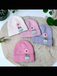 Infant 0-12 Months Baby Cute Fashion Smooth Knitted Bonnet High Quality FH-895