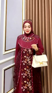 REALPICT COD DRESS KODE 026 BAHAN CERUTY BABYDOLL IMPORT MIX TILE GARDEN PREMIUM APLIKASI PAYET SWAROSKY