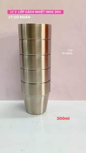 LY UỐNG NƯỚC CÁCH NHIỆT INOX 304 - LY CÓ NGẤN 300ml