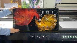 Đồng Hồ Tráng Gương Treo Tường "CÁ CHÉP" In UV 5D Cao Cấp