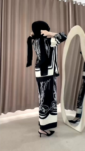 New Setelan Modern Wanita (Lala Set) – Motif Abstrak Elegan Bahan Adem & Nyaman Viral