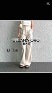 Celana ORO PANTS Highwaish: Celana Wanita Terbaru Model Korean Style