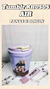 Termos Kopi Color Coffee Cup 390ml Labubu Vacuum Tumbler Mug Coffee natal tahun baru new year Hampers Natal labubu lucu vacuum flask