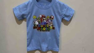 Tshirt kids kaos atasan oblong sablon karakter SUPER MARIO anak cewek cowok usia 1-12 tahun