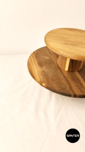 H331. Acacia Wood Cake Stand / Pastry Tray / Serving Tray / Dessert Stand