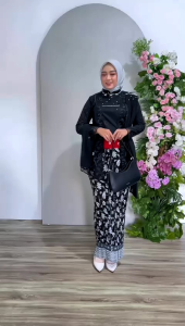 MF COLLECTION - Stelan Safira Kebaya - Bahan Tille Premium Mix Ceruty Babydoll - Kebaya Terbaru - Kebaya Pesta - Kebaya Wisuda - Kebaya Kondangan - Pakaian Tradisional