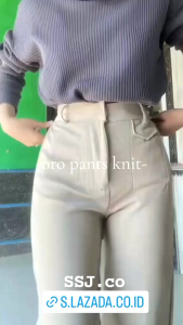 SSJ.co Oro Pants Celana Kulot Highwaist Loose Pants Trousers - Celana Kulot Wanita Anti Kusut Knit Premium