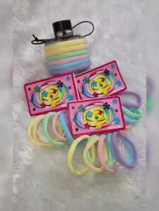 (6PCS) IKAT RAMBUT KOREA TOWEL RING / IKAT RAMBUT DONAT ELASTIS / KARET RAMBUT WARNA PASTEL / DONUT HAIRTIE / DS6570