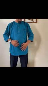 Koko Kemeja Lengan 3/4 Bahan Rami oleh riZAru