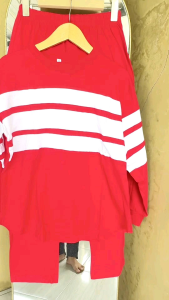 (( BISA COD )) BAJU MERAH PUTIH WANITA BAHAN KATUN COMBARD // JUANDA ZAZA SETELAN BAJU ATASAN DAN CELANA ORI BY SIGNADILLA