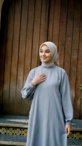 Gamis Zaskya Muslimah Polos panjang Busui Resleting