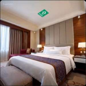 Sticker Kiblat Direction Sign for Hotel Room / Glossy Laminated Sticker