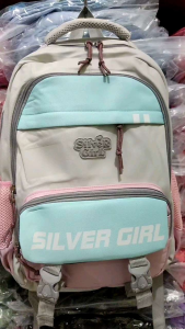 Tas Ransel Backpack Anak Sekolah Perempuan NEW SILVER GIRL BEAUTY CLASSIC SD SMP SMA Gratis Jas Hujan