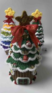 Crochet Christmas Tree Handmade Crochet Santa Claus Mini Xmas Tree Light Amigurumi Santa Claus Christmas Gift Christmas Holiday Decor