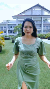 Carnation Modern Filipiniana Maxi Dress Maxi Length | Semi-Puffed Sleeves Perfect for School Office Parties & Semi-Formal Occasions Fits Small to Medium Frames – Available up to 2XL