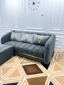 sofa tamu / sofa L putus list gold / sofa / sofa free bantal