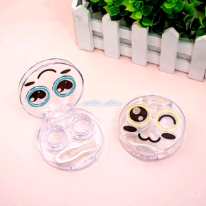 Tempat Softlens Cute Oval Transparan / Caselens Soflens / Travel Kit