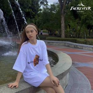 Everester เสื้อยืดผู้ชาย t shirt for men เสื้อดำคอฟิต Oversize Cotton Capybara EXP