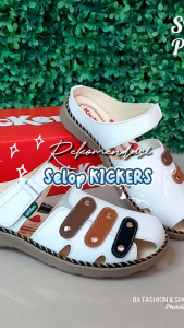 SANDAL SELOP WANITA BAHAN SINTETIS MERK KICKERS SIZE 37-40