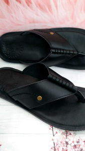 SANDAL KULIT PRIA ( GARANSI KULIT SAPI 100% ) MODEL 4005 HITAM ( PREMIUM HIGH QUALITY )