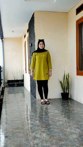 TERBARU Tunik Polos Lengan 7/8 /Atasan Wanita Model Kekinian Bahan Adem Katun Premium 20s