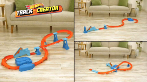 Hot Wheels Boosted Jump Speedway Toy Car Track Set Deluxe Building Box with Motorized Booster 1:64 Scale Vehicle