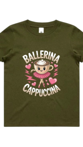 Kaos Anak Ballerina Cappucina  Lengan Pendek Usia 1-12 Tahun Katun Kombed 30s